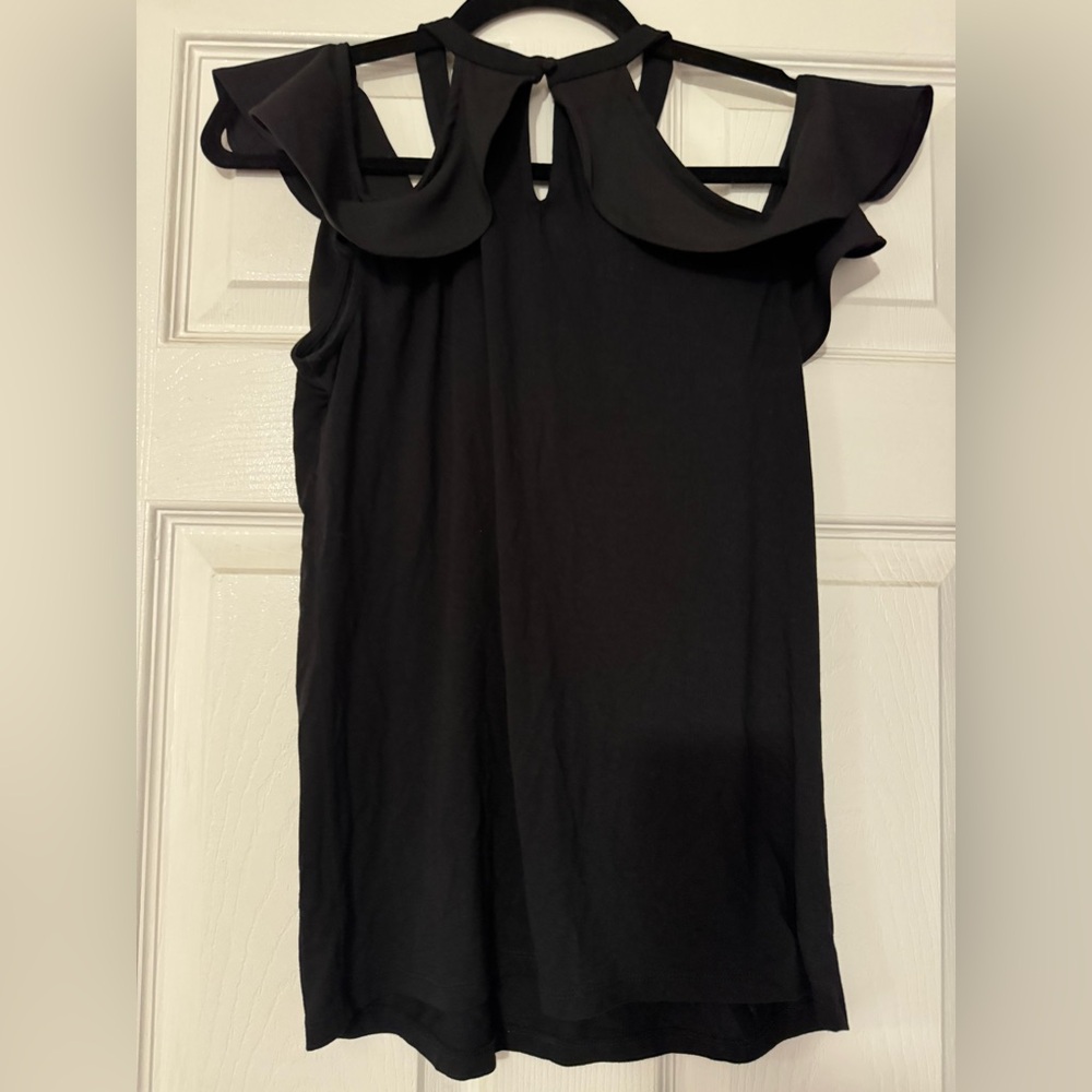 INC Elegant Black Ruffle Women's Top
